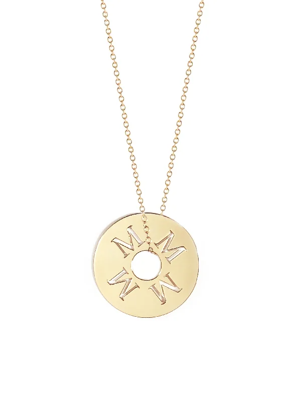 Ladies necklaces sparkle detail designs-Dannie Initial Token Necklace