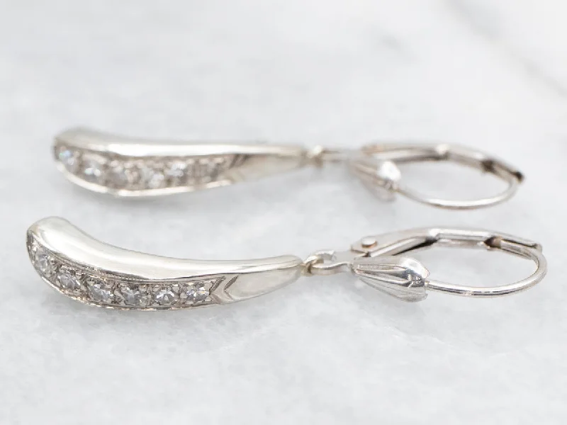 Ladies earrings budget-friendly finds-White Gold Diamond Drop Earrings