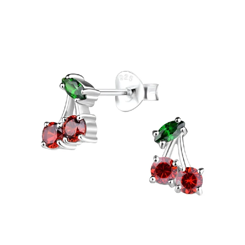 Ladies earrings matte finish options-Cherry Stud Earrings