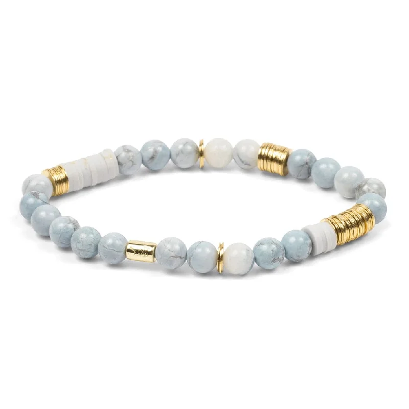 Ladies bracelets friendship band designs-Scout Intermix Stone Stacking Bracelet - Blue Howlite