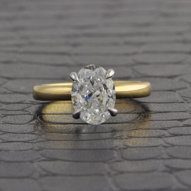 Ladies engagement rings heirloom pieces-GIA 2.50 ct. Oval Cut Diamond Engagement Ring in Yellow Gold