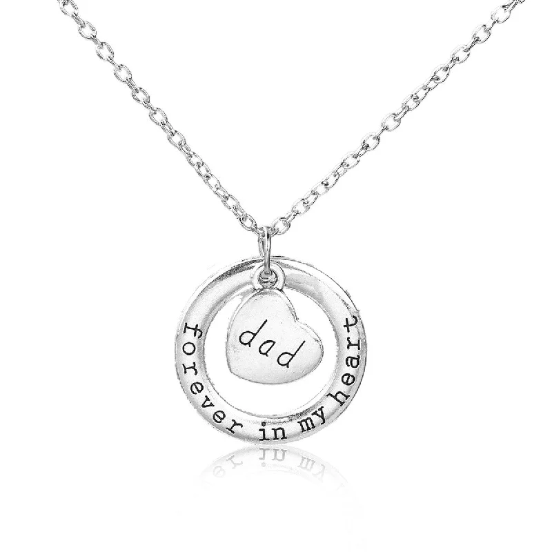 Ladies necklaces platinum luxury necklaces-Sexy Sparkles inch  Forever In My Heart inch  and inch  Dad inch  Motherâ€™s Day Family Jewelry Necklace