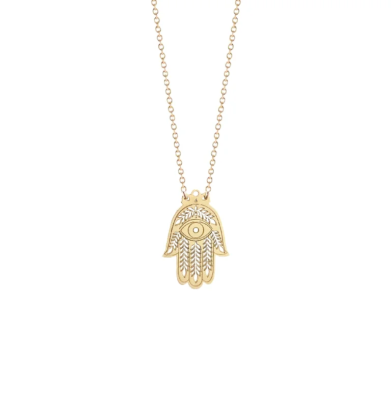 Ladies necklaces slip-on necklace styles-Lily Hamsa Necklace