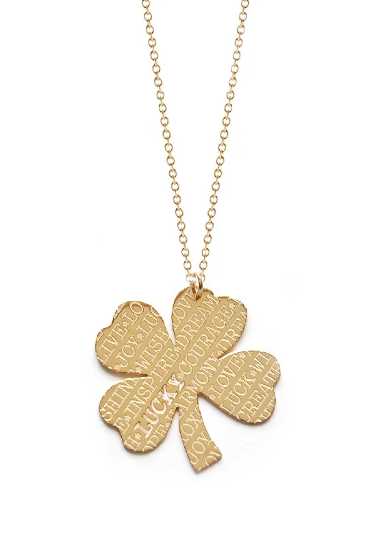 Ladies necklaces white gold styles-Lucky Four Leaf Clover Necklace