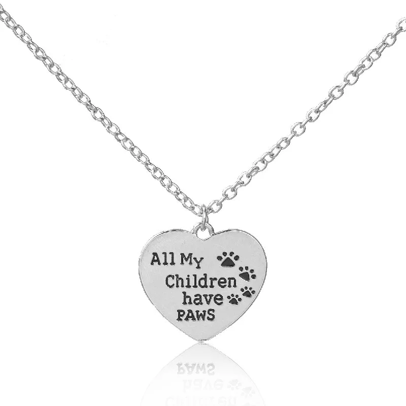 Ladies necklaces starburst pendant picks-Sexy Sparkles inch  All My Children Have Paws inch  Dog Cat Pet Memorial Necklace