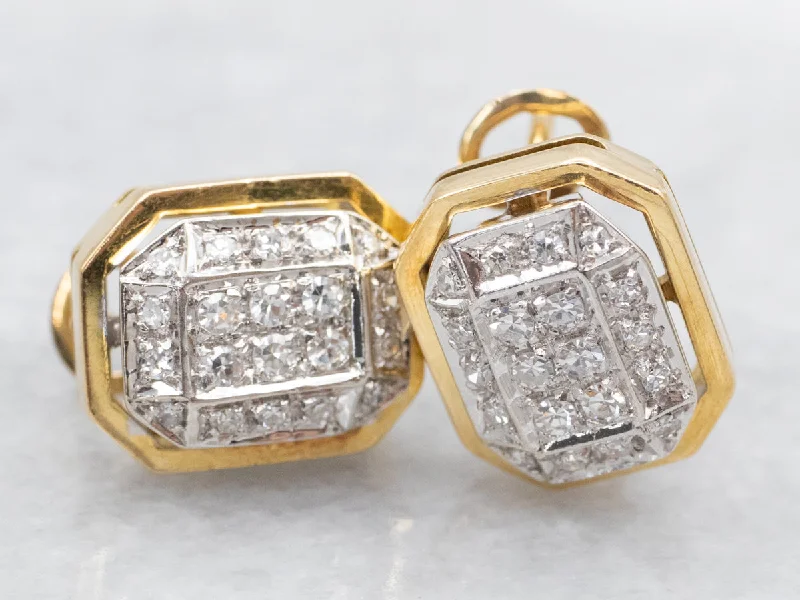 Ladies earrings avant-garde designs-Diamond Cluster Stud Earrings