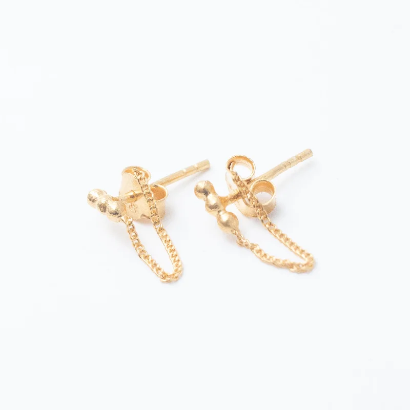 Ladies earrings cross motif accents-Gold Diu Earrings