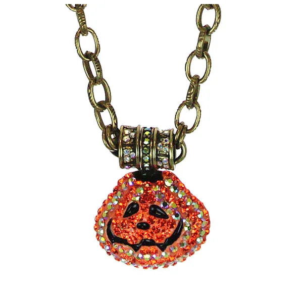 Ladies necklaces copper tone styles-Kirks Folly Smashing Pumpkin Halloween Magnetic Enhancer & Necklace