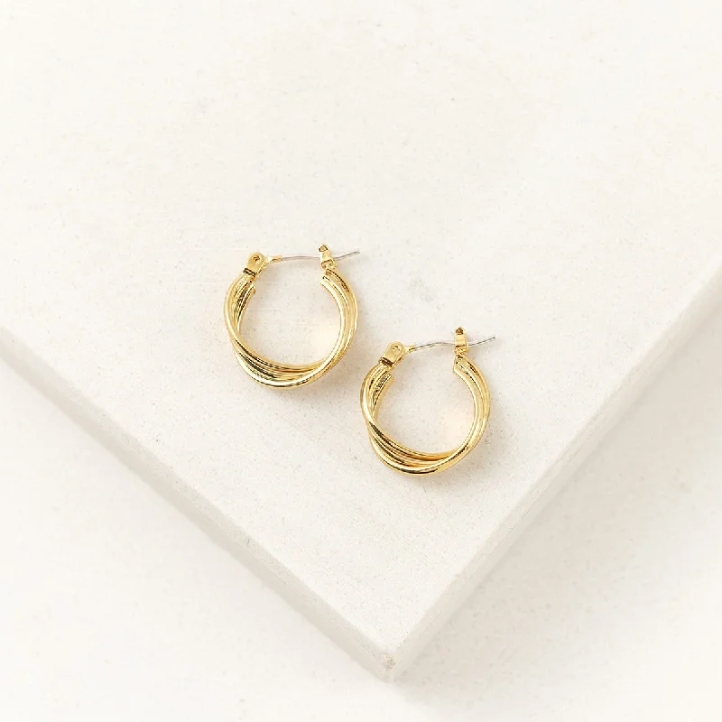 Ladies earrings friendship pair designs-Gold Plated Isobel Hoop Earrings