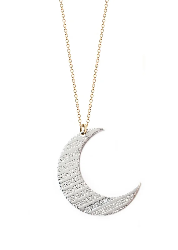 Ladies necklaces Valentine’s Day specials-Inspirations Crescent Moon Necklace