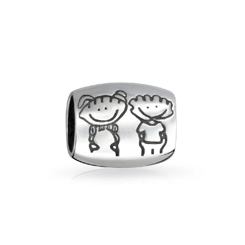 Ladies bracelets secure fit designs-BFF Friendship Charm Bead Sterling Silver for European Bracelet