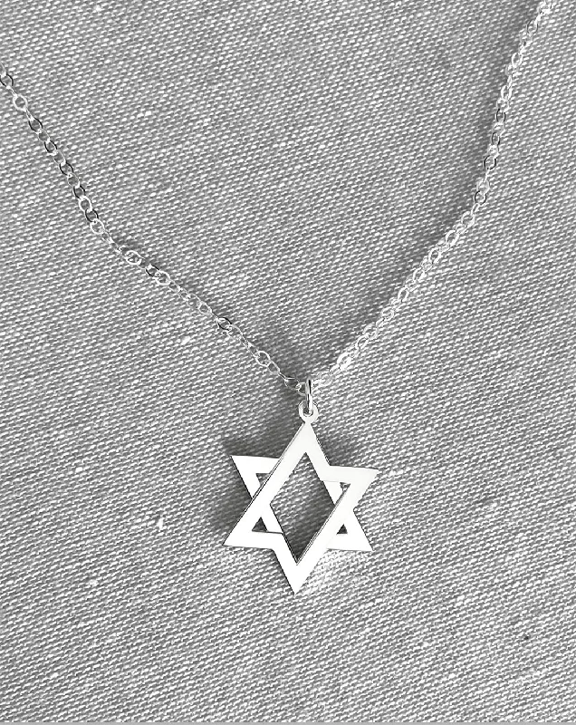 Ladies necklaces champagne diamond designs-Or Movable Star of David Necklace