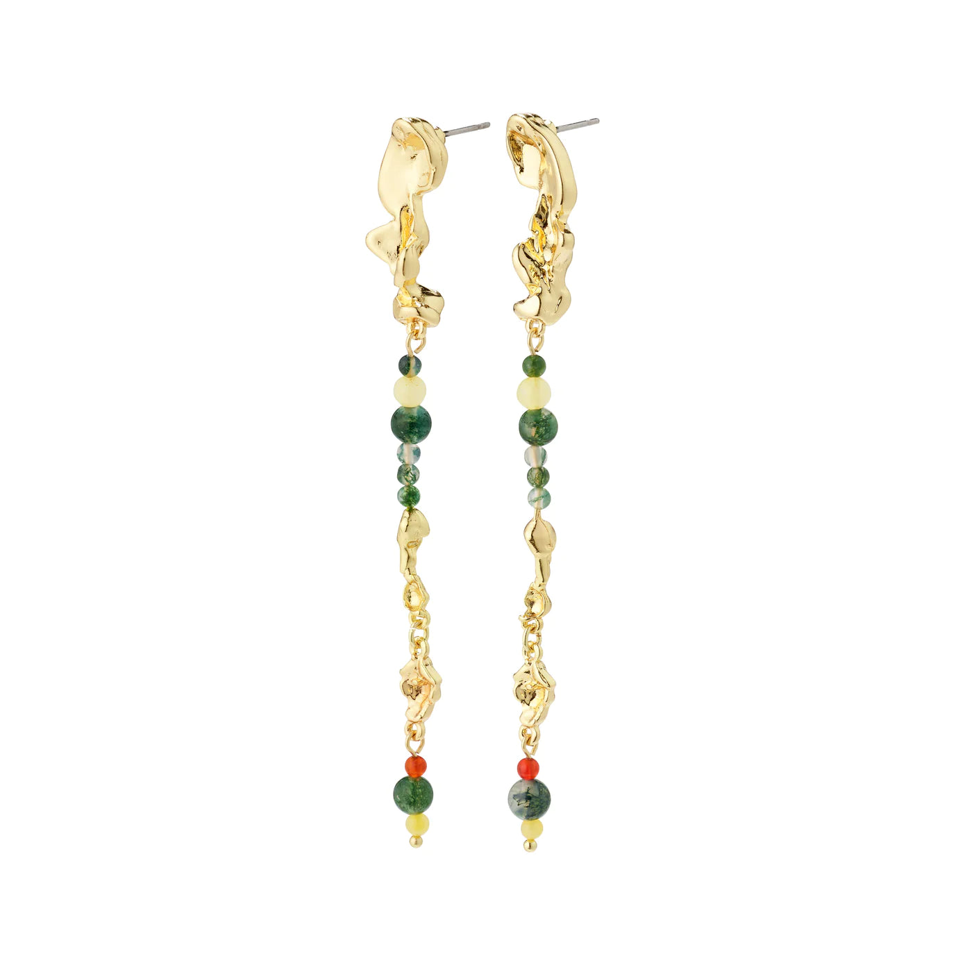 Ladies earrings top jewelry brands-Niya Gold Plated Drop Earrings