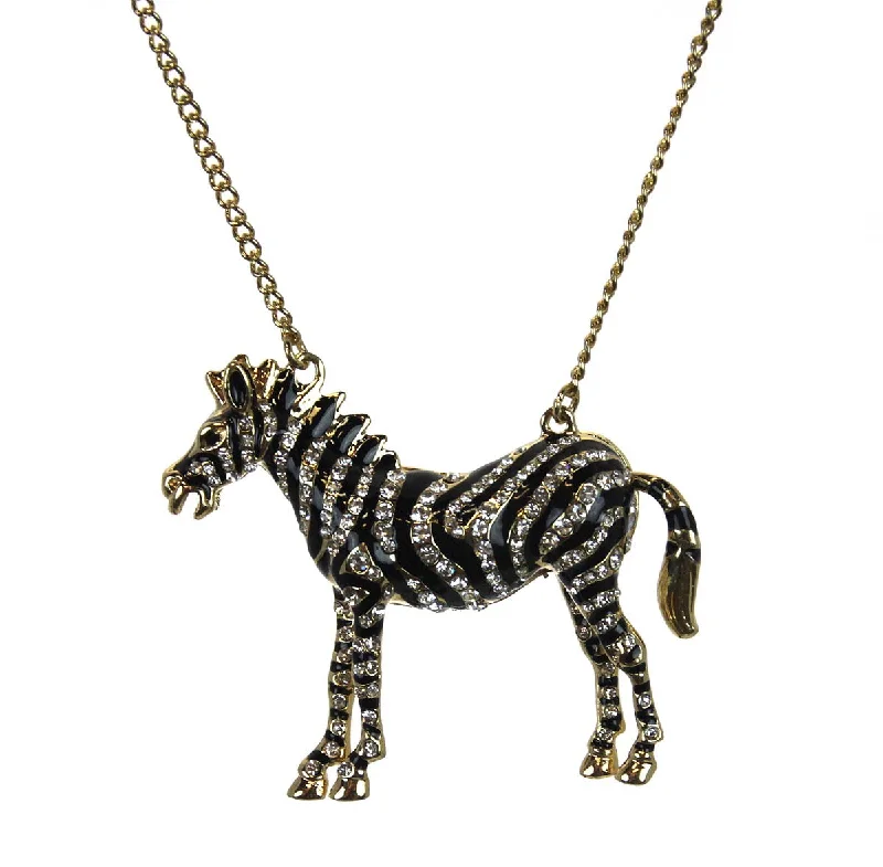 Ladies necklaces Italian crafted styles-Zebra Necklace