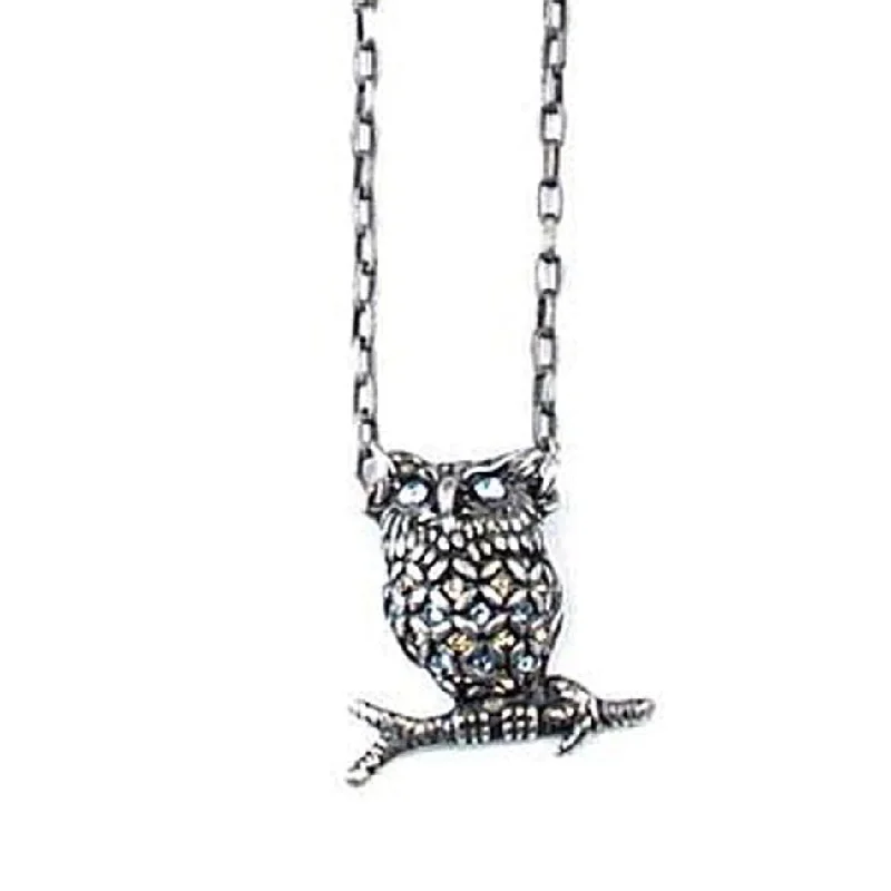 Ladies necklaces radiant cut necklaces-Owl The Who Necklace