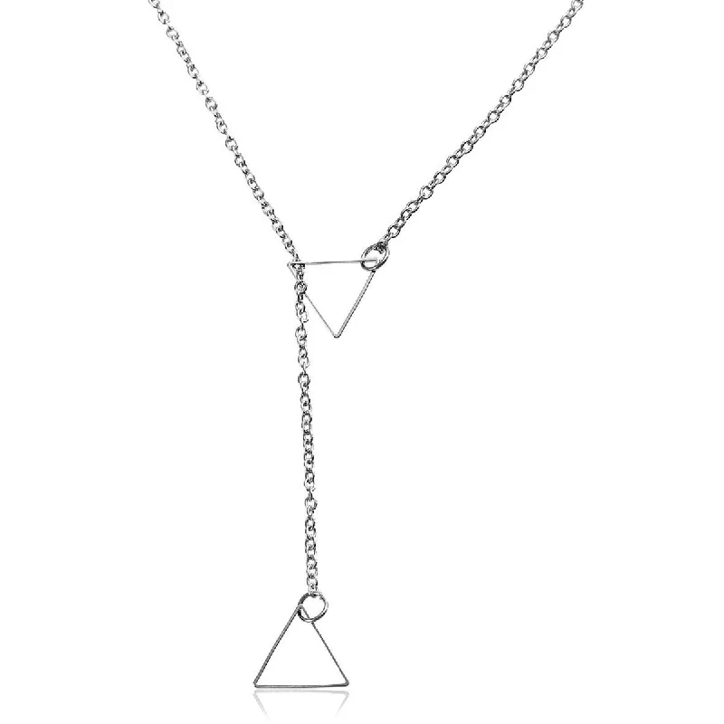 Ladies necklaces memory-inspired pieces-Y Shaped Lariat Necklace Link Cable Chain