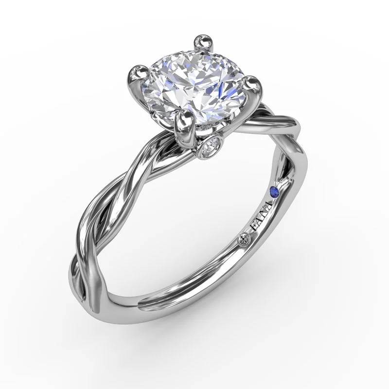 Ladies engagement rings statement rings-Elegantly Twisted Engagement Ring