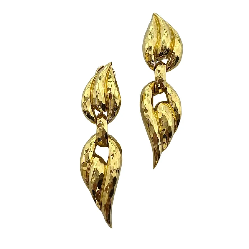 Ladies earrings garnet red earrings-Henry Dunay 18K Gold Bright Finished Earrings