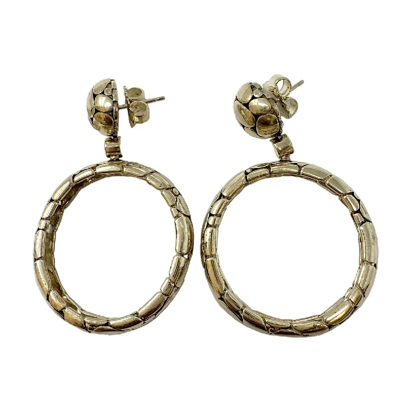 Ladies earrings clip-on earring styles-John Hardy Kali Hoop Drop Earrings