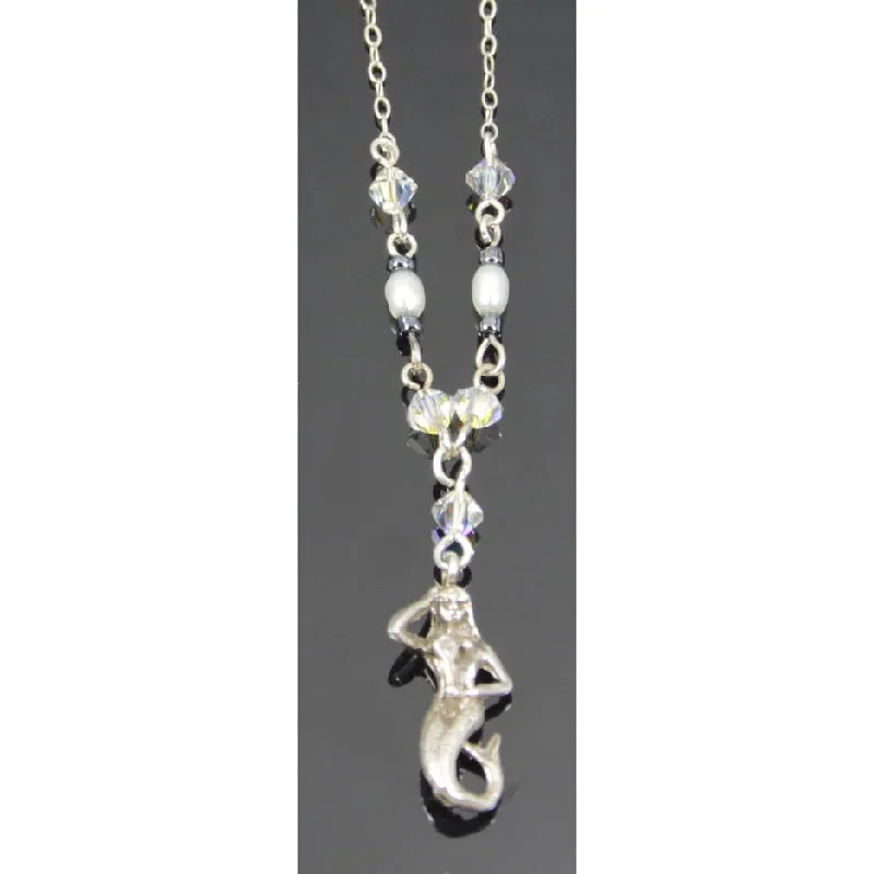 Ladies necklaces artisan cooperative designs-Mermaid Necklace, Sterling Silver