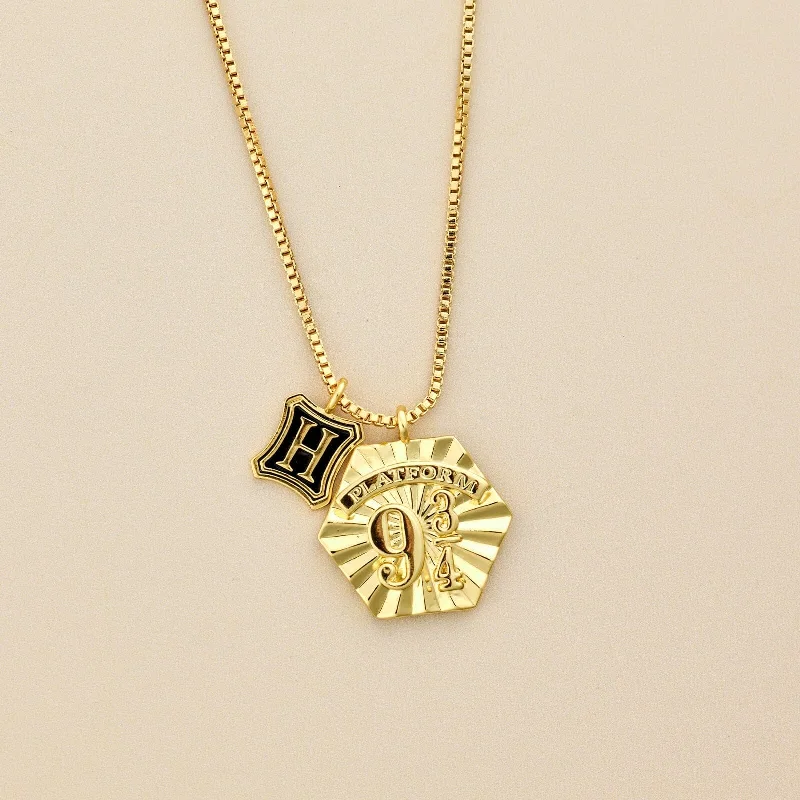 Ladies necklaces wide pendant designs-Platform 9 3/4 Necklace