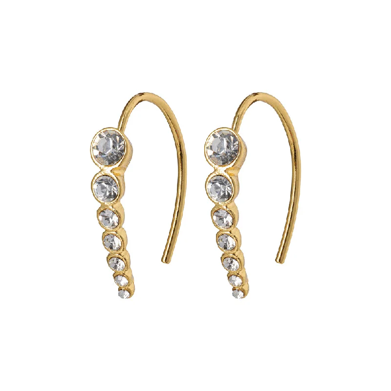 Ladies earrings stretch wire styles-Legacy Gold Plated Crystal Earrings