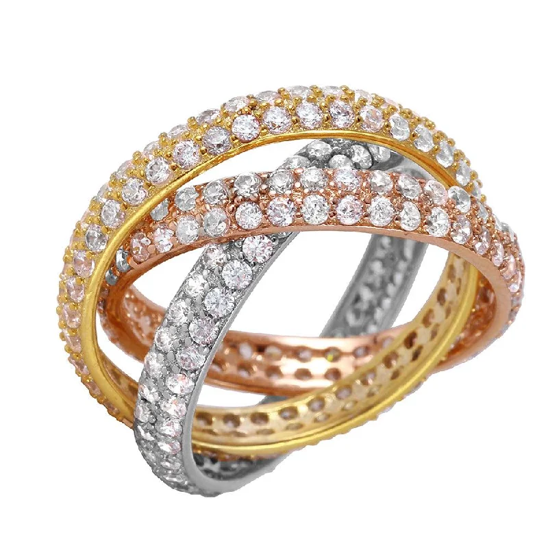 Ladies rings zodiac sign rings-Silver 925 Multicolor Stackable Ring - BGR00963