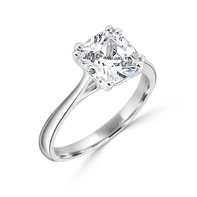 Ladies engagement rings natural solitaires-Solitaire Diamond Engagement Ring