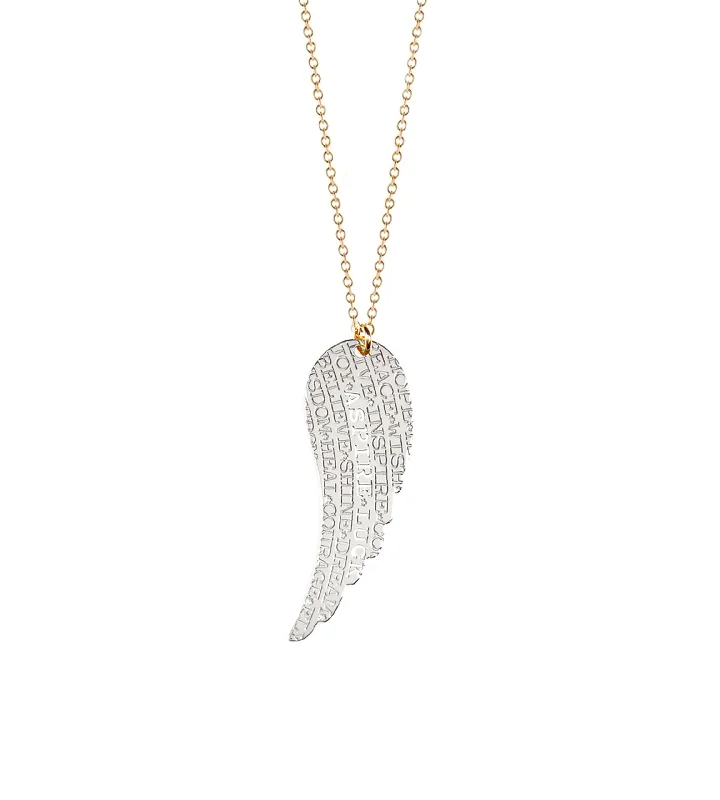 Ladies necklaces long pendant designs-Wing Inspiration Necklace