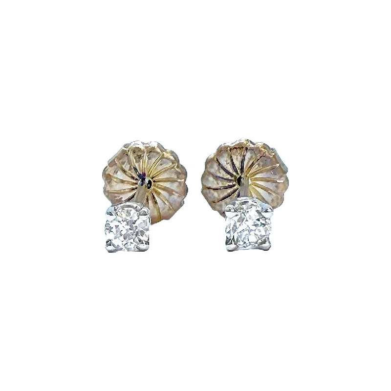 Ladies earrings Middle Eastern designs-Platinum Diamond Stud Earrings