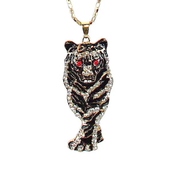 Ladies necklaces pride-inspired necklaces-Tiger Pendant Necklace Betsey Johnson