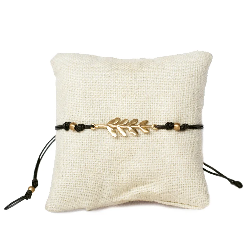 Ladies bracelets initial letter designs-Olive Branch Bracelet