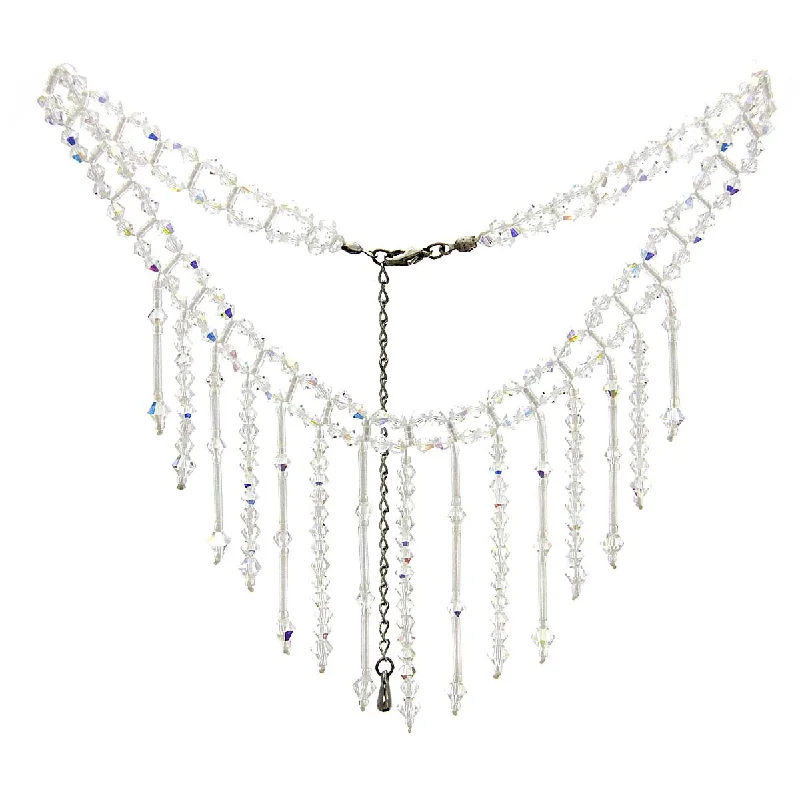 Ladies necklaces raised detail styles-Crystal Necklace Aurora Borealis