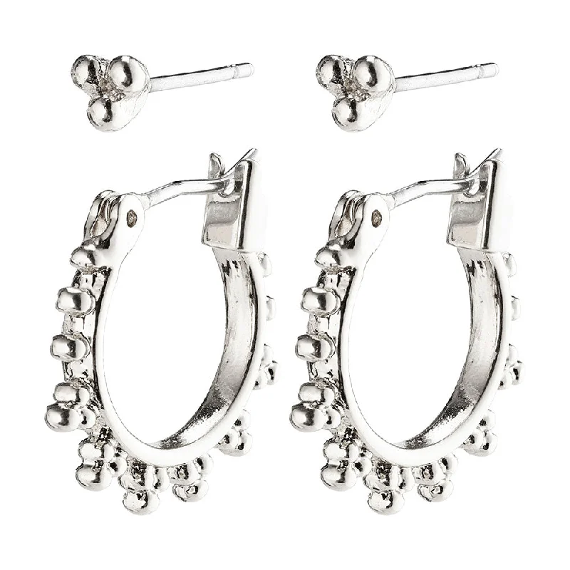 Ladies earrings tapered drop earrings-Kate Silver Plated Earring Set