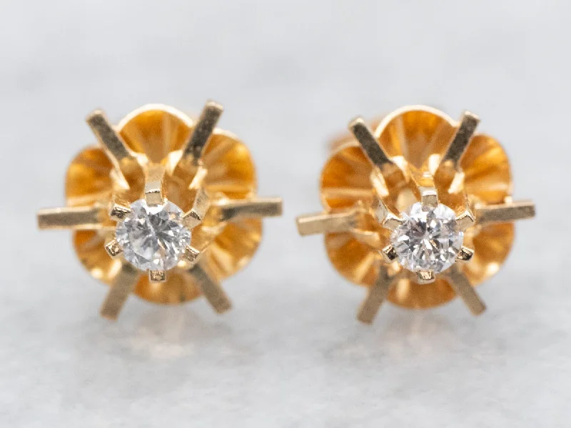 Ladies earrings exclusive craft styles-Buttercup Set Diamond Stud Earrings