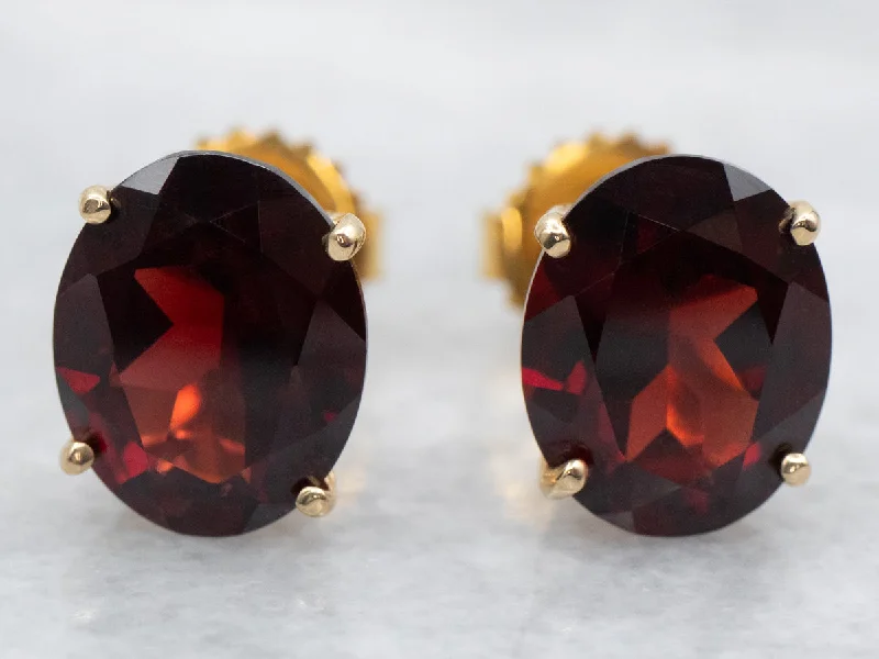 Ladies earrings minimalist trend picks-Garnet Stud Earrings