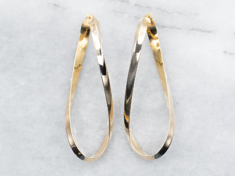 Ladies earrings social media trends-Elongated Loop Hoop Earrings