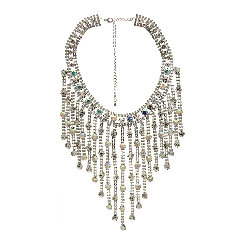 Ladies necklaces contemporary classic designs-Rhinestone Necklace AB