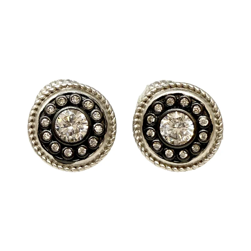 Ladies earrings sparkle detail designs-Freida Rothman Nautical Button Stud Earrings