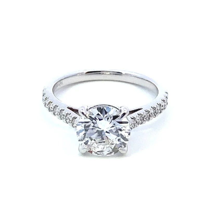 Ladies engagement rings Valentine’s Day-14K White Gold 2.23ctw Round Lab Diamond Classic Engagement Ring