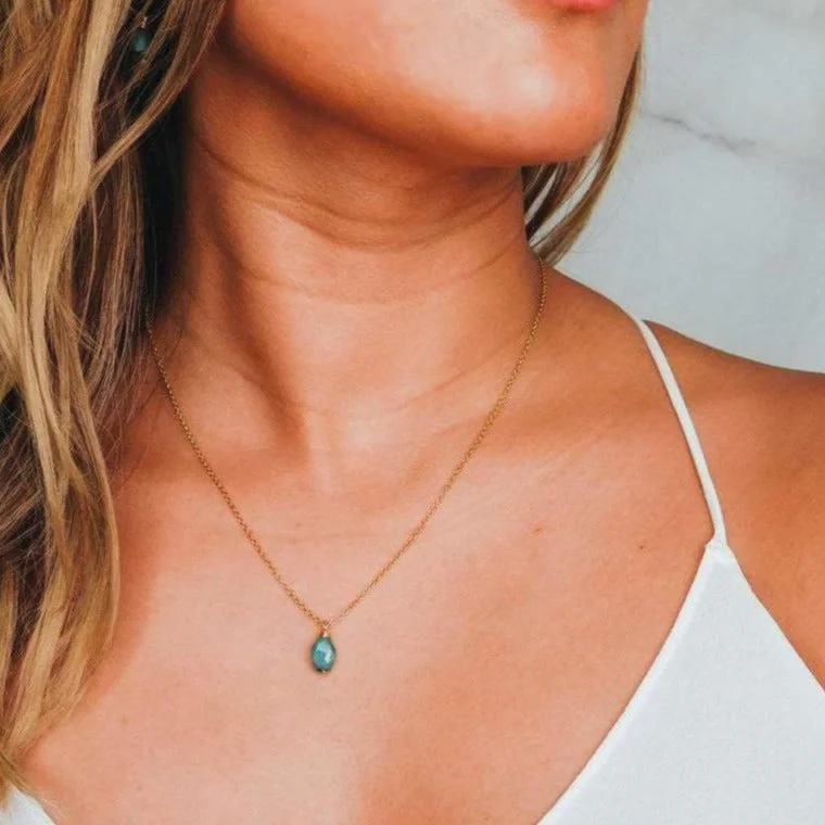 Ladies necklaces tight fit chokers-Minimalist Raw Emerald Necklace