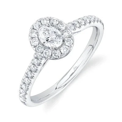 Ladies engagement rings hypoallergenic-0.30CT-CTR(OVAL) 0.32CT-SIDE DIAMOND ENGAGEMENT RING