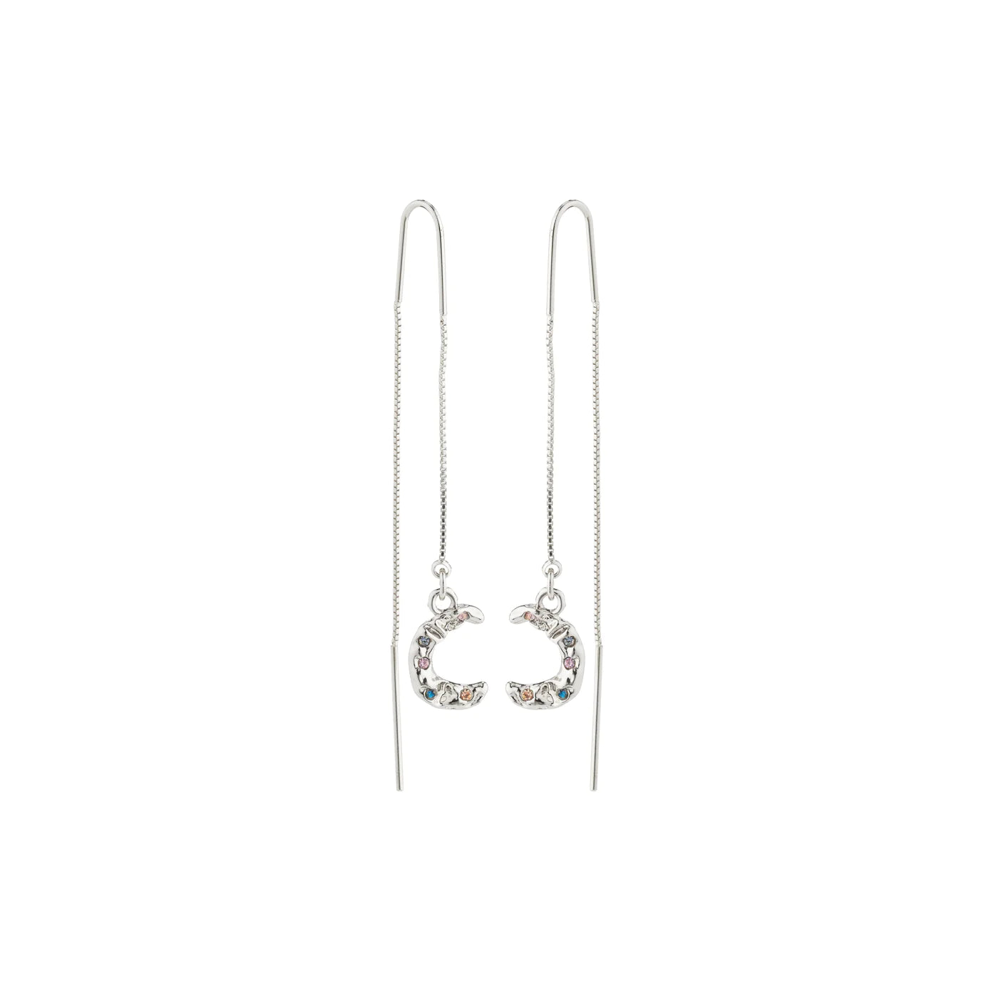 Ladies earrings stud style trends-Remy Silver Plated Pull Through Earrings