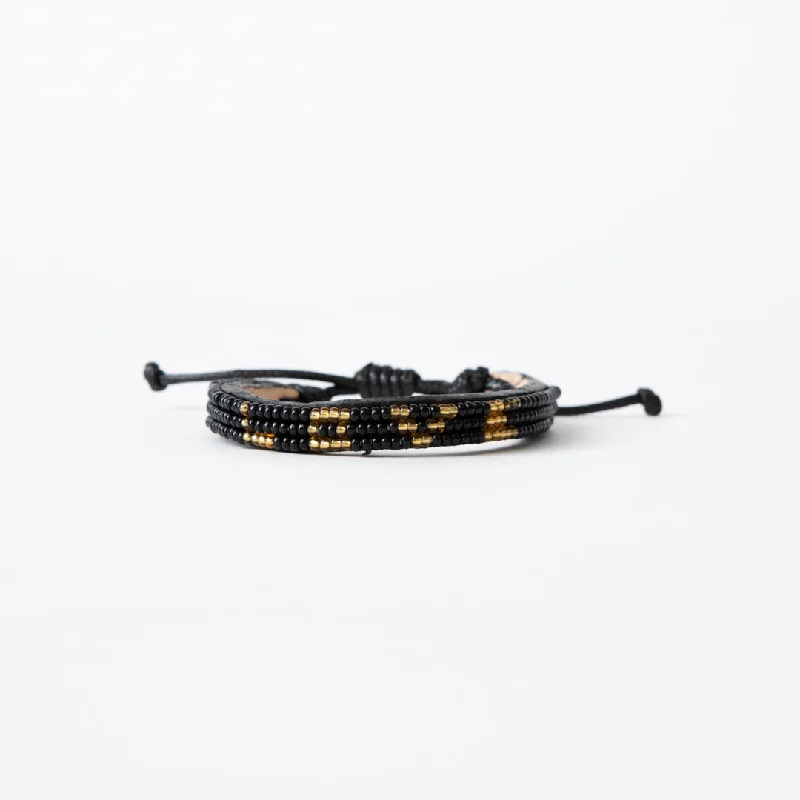 Ladies bracelets trendy fashion picks-Skinny LOVE Bracelet - Black/Gold