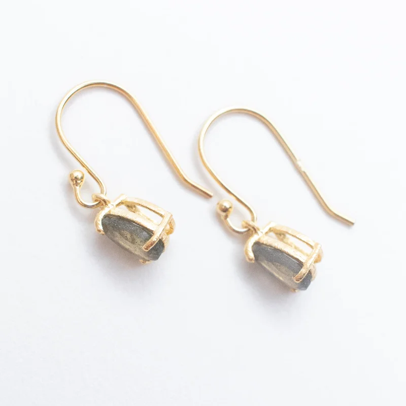 Ladies earrings yellow diamond earrings-Gold Vermeil Labradorite Teardrop Earrings