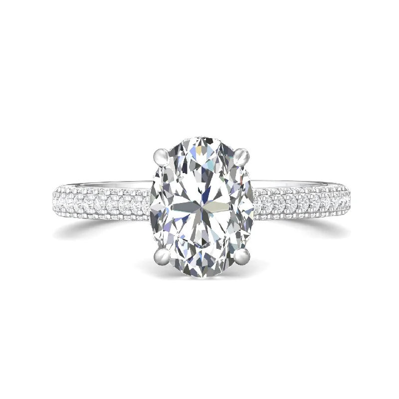 Ladies engagement rings custom diamonds-Diamond Shanks Engagement Ring