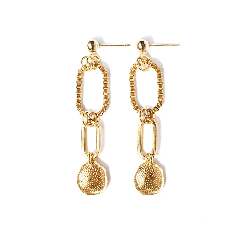 Ladies earrings jade decorative pieces-Venise Gold Plated Earrings