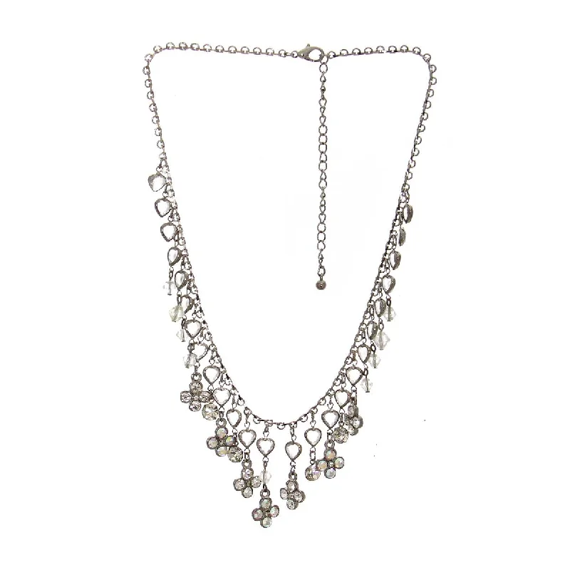 Ladies necklaces everyday glamour designs-Rhinestone & Beaded Necklace