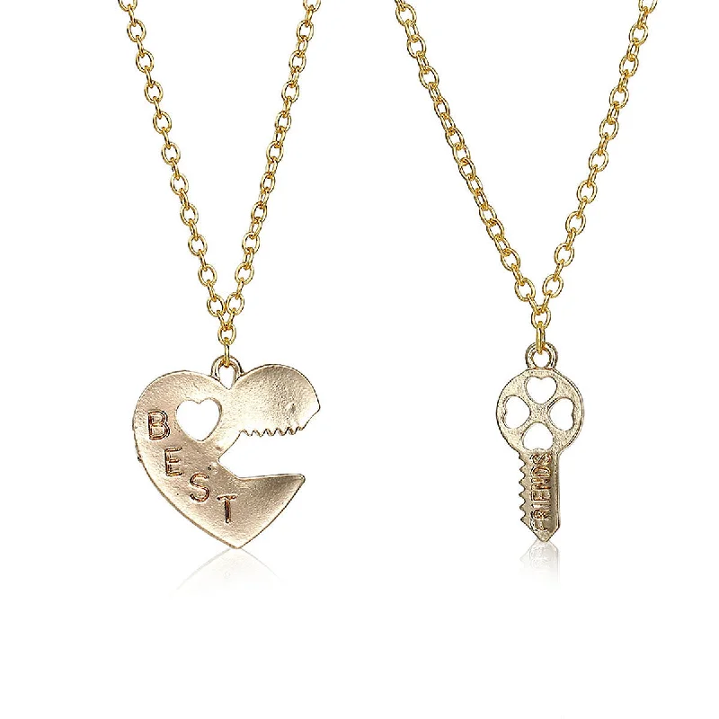 Ladies necklaces small batch necklaces-Sexy Sparkles 2pcs Broken Heart Lock & Key inch  BEST FRIENDS inch  Pendants Necklace