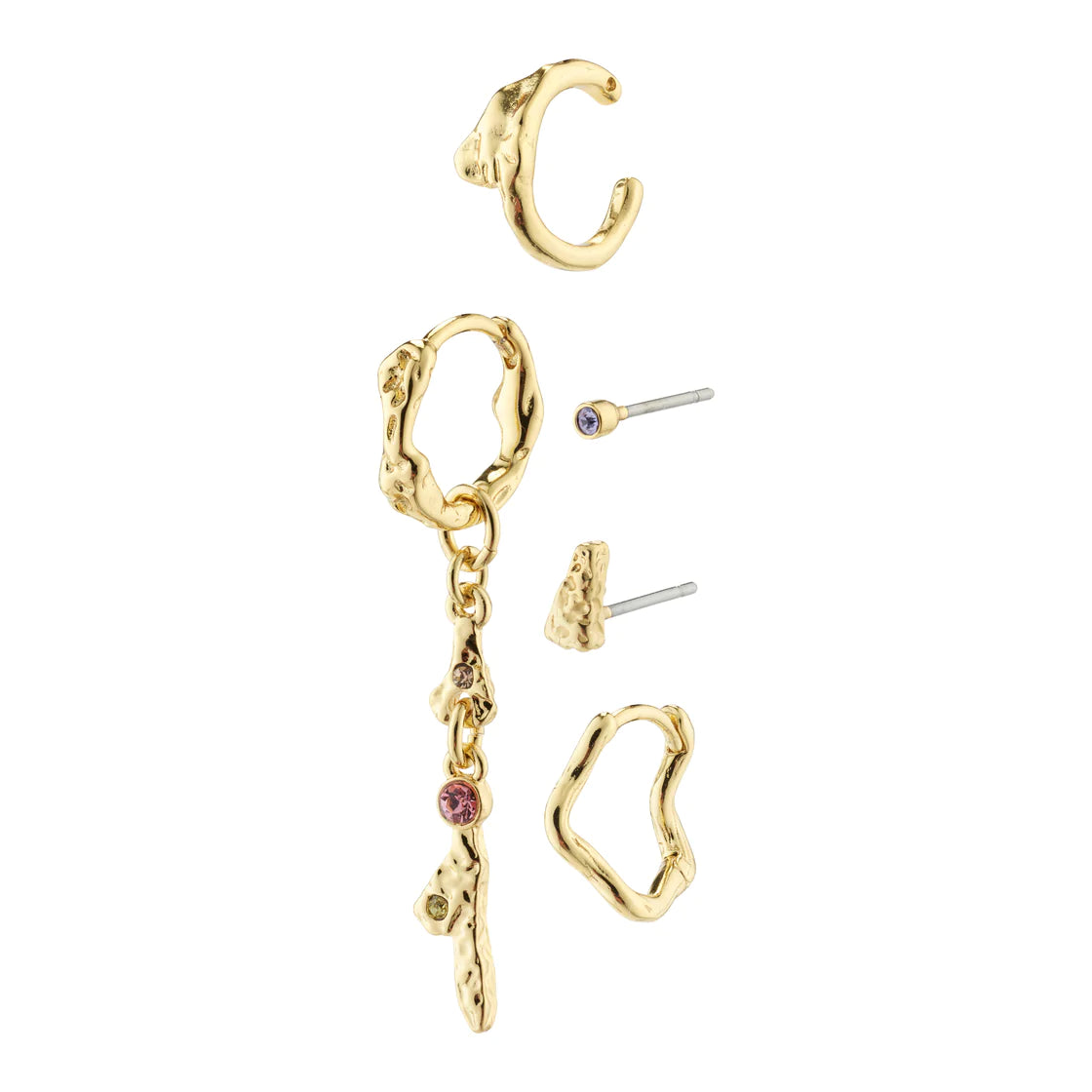 Ladies earrings elegant timeless looks-Shy Gold Plated 5-in-1 Earring Set